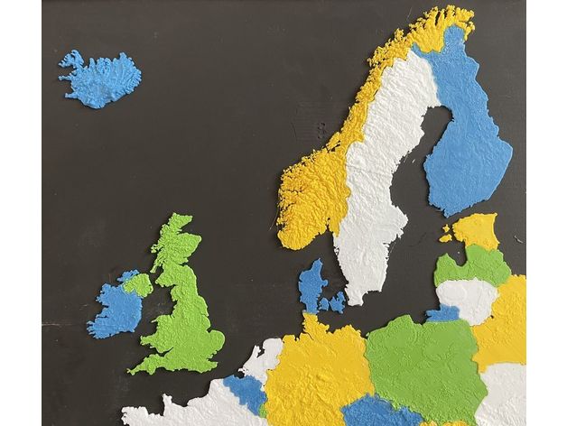 add carrelage continental l'europe topographique soulagement puzzle by swissmaker 3D print model - Mito3D