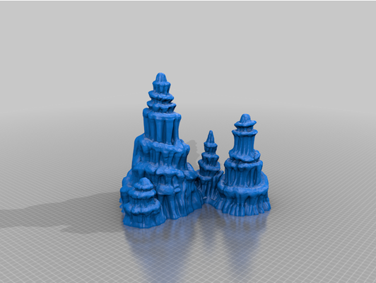 sombre stalagmites obstacle base by drapeau 3d print model - Mito3D