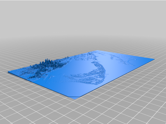 toronto îles lidar laz dérivé 3d topographie by équateur studios boire canada ontario topographique carte 3d print model - Mito3D