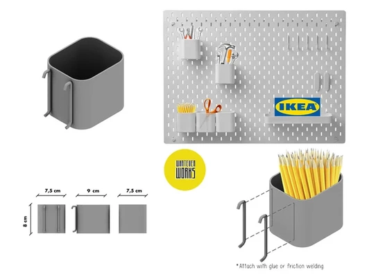 skadis box by whateverworks company accessories accessory bathroom container desk organizer ikea ikeahack ikeaskadis hack kitchen office skadishook holder storage 3d print model - Mito3D