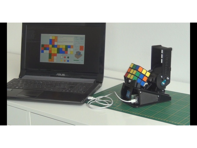 small simple inexpensive rubik's cube solver robot fully 3d printed by af 71 3D print model - Mito3D