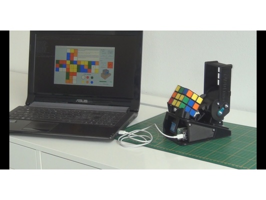 small simple inexpensive rubik's cube solver robot fully 3d printed by af 71 3d print model - Mito3D