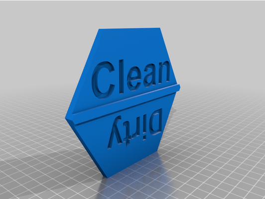 dishwasher magnet by physicswhiz clean dirty dishes 3d print model - Mito3D