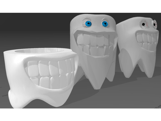 loco sonriente cepillo dientes soporte sencillo dividir by joelgrosso siniestro miedo sonreír 3d print model - Mito3D