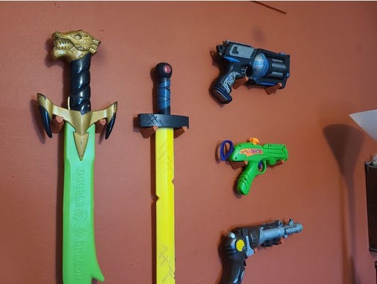 sencillo pared montar by dancepants9000 gancho nerf 3d print model - Mito3D