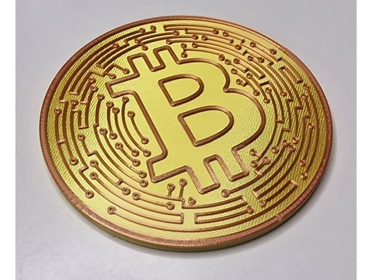 bitcoin moneda by pixelado bitcoins cripto criptomoneda etéreo 3d print model - Mito3D