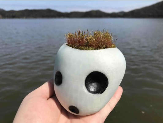 pflanzer of kodama bobblehead by kenken0851 blume topf vase gartenarbeit ghibli japanisch animation film mononoke draussen prinzessin studio städtisch 3d print model - Mito3D