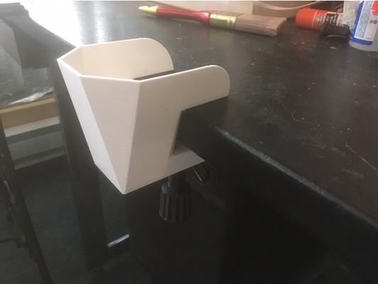 desk mounted çöp kutusu kolay yazdır by zayıf sıra organizatör elmas boyama toz kolektör to 3d print model - Mito3D