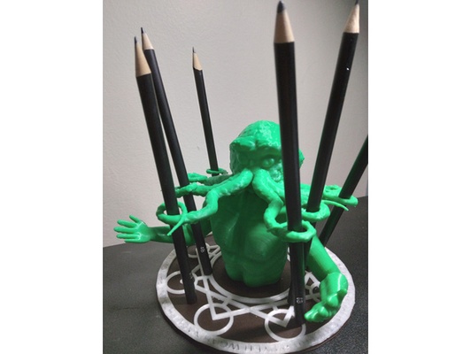 cthulhu lápis suporte by arte código aberto sombrio lovecraft magia masculino polvo tentáculo tentáculos 3d print model - Mito3D