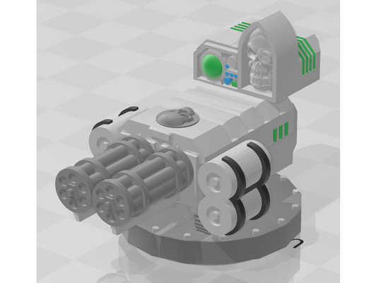 gatling égide base or tarântula wh40k by fromtragg astra militarum imperial guarda cenário tampo mesa warhammer40k martelo guerra 40000 40k 3d print model - Mito3D