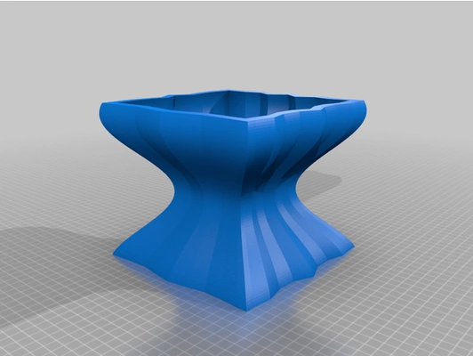 wellig pflanzer vase lampe base parametrisch by vendicar1 anpassbar blume openscad paramatrisch scad 3d print model - Mito3D