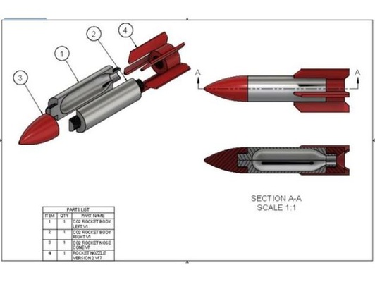 co2 rocket by papajohnfuller model 3d print model - Mito3D