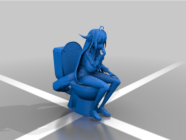 kiryu coco toilet thinker statue by ph0sgene 3D print model - Mito3D