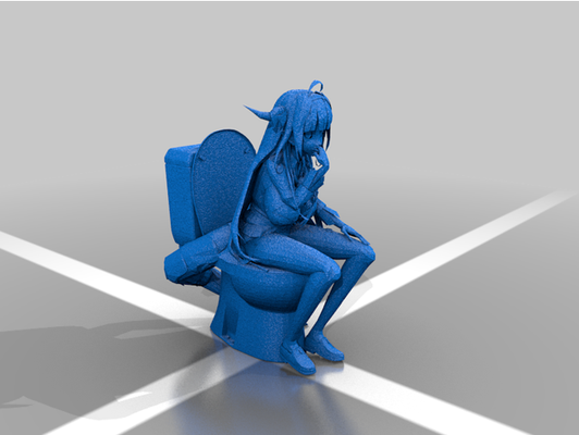 kiryu kokos toilette denker statue by ph0sgene 3d print model - Mito3D