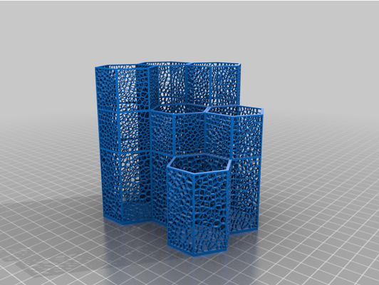 escova caneta or lápis ficar pé modular voronoi by robscott95 suporte 3d print model - Mito3D