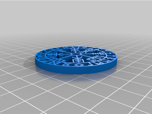 vegvisir flat versiyon by finsterforst rune viking 3d print model - Mito3D