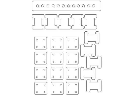 tablette tissage ensemble cartes séparateur bobines by bleu pudding tablettetissage 3d print model - Mito3D