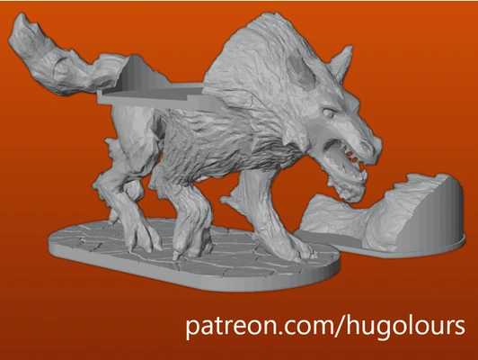 lèvres monter by hugolours 28mm dnd donjons dragons fantaisie seigneur of anneaux lotr rpg worg 3d print model - Mito3D