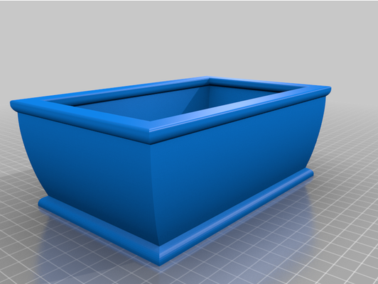 simple rectangle flower pot no drainage by geordie laforge planter square 3d print model - Mito3D