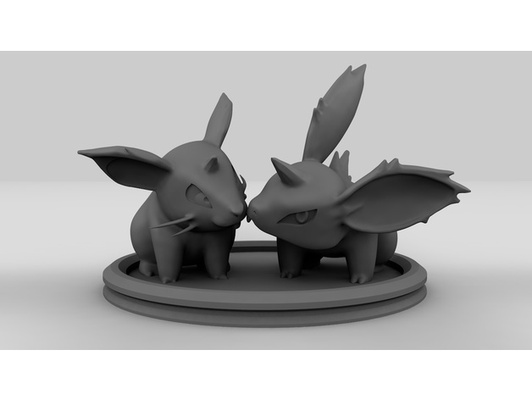 pok lun nidoran m f hd by sentinella hm anime coleccion decoracion juguete manga modello pokemon veleno 3d print model - Mito3D