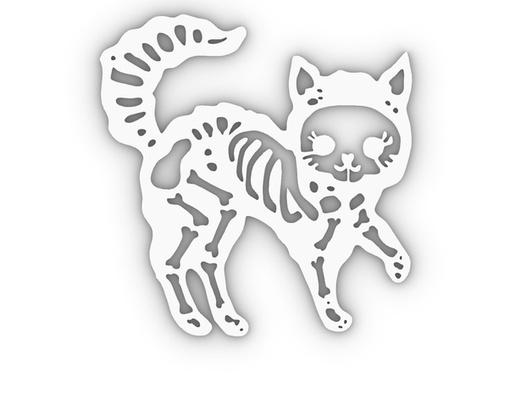 skeleton kitty by alviworld art cat customized gatito gato halloween decoration kitten michi michigan 3d print model - Mito3D