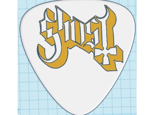 ghost jumbo guitar pick by 1awesomeguy 3d print model - Mito3D