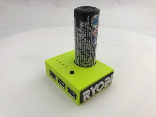 ryobi usb litio batería banco ligero by aliento fvb01 fvc51k fvd50k fvh51k fvm51k led banco energía ryobi4v cargador 3d print model - Mito3D