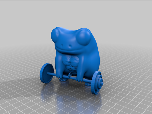 fred kurbağa parçalanmış by mrtoonlord devetüyü rengi dambıl meme mizah kas araba swole ağırlık ağırlıklar 3d print model - Mito3D