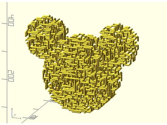 labyrinthe 3d mickey by justinsdk math art 3d print model - Mito3D