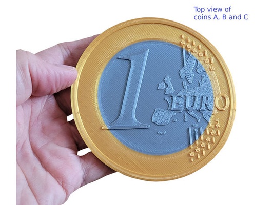 coin coaster euro 1 by dreamtime24 3d print model - Mito3D