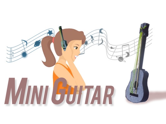 mini gitar kulak oynama by 8 dk model kalp müzikal enstrüman enstrümanlar playig ölçek 3d print model - Mito3D