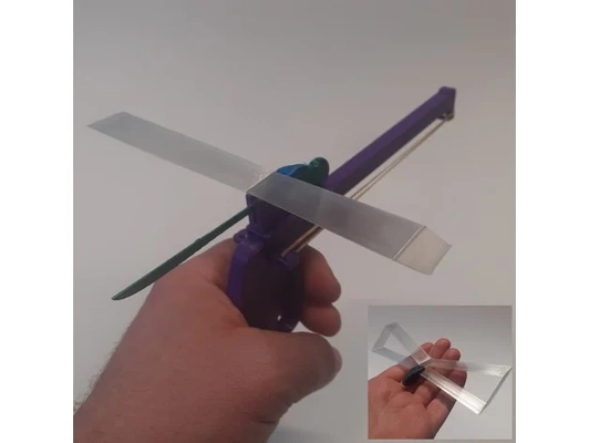 dragonfly - indoor glider toy by flyger airplane fly gun launcher rubberband slingshot sailplane 3d print model - Mito3D