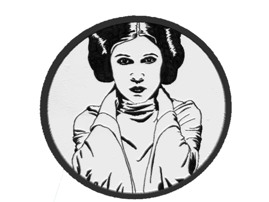 leia skywalker sottobicchieri by scroccone bevanda leiaskywalker posavasos stella guerre 3d print model - Mito3D