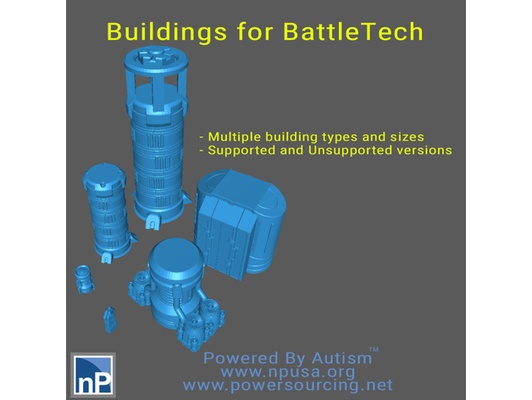 battletech edificio collezione 01 by np dev bot futuristico gioco mech mecha robot scifi tavolo 3d print model - Mito3D