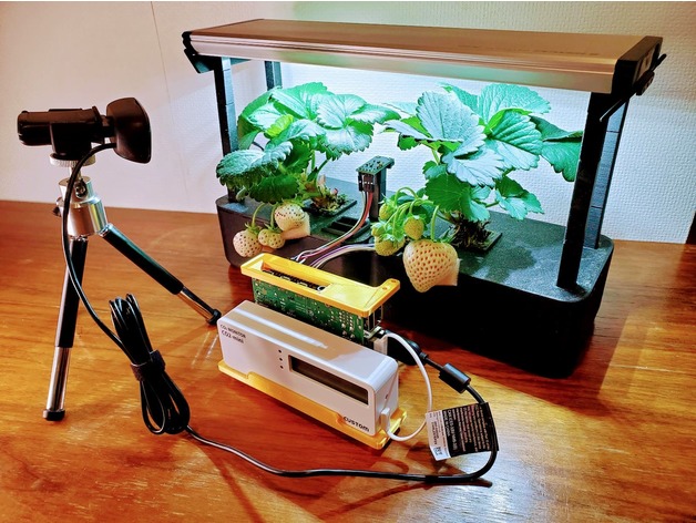 sensato iot idroponico fioriera by kensuke sasaki telecamera co2 sensor distanza fai azienda agricola google nube umidità coltura idroponica interno agricoltura giardino giardinaggio pianta pentola guidato pitone radiazione lampone pi fragola temperatura verdura 3D print model - Mito3D