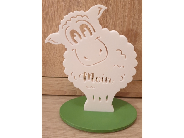 schaf tisch deko by piet 2d kunst dekoration ostern 3D print model - Mito3D