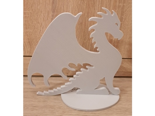 drachen tisch deko by piet 2d kunst dekoration 3d print model - Mito3D