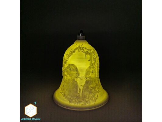 happy easter litho bell 01 by my3dprints box bunny egg happyeaster lithography lithophane 3d print model - Mito3D