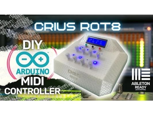 crius rot8 rev11 ableton ready diy arduino midi controller by criusdigitalstudio control surface electronics mixer 3d print model - Mito3D