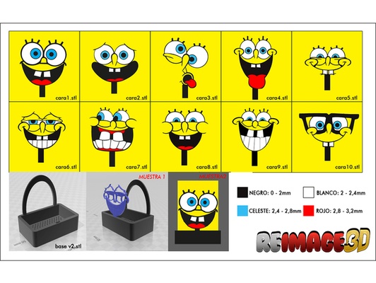 escurridor beto esponja caras intercambiables by muriendo 3d print model - Mito3D