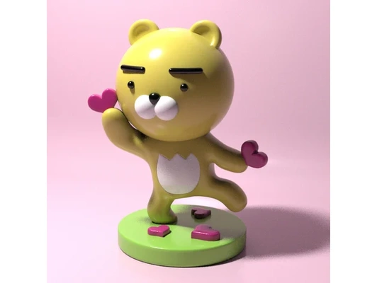 kakao friends ryan lion heart by crail 9627 kakaofriends 3d print model - Mito3D