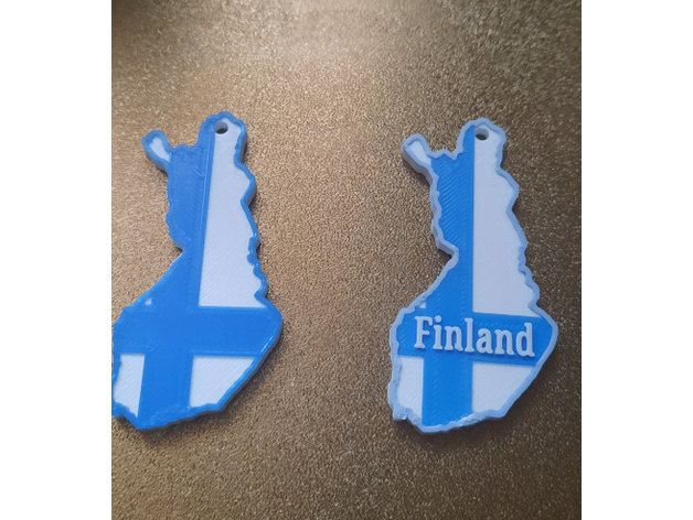 llavero finlandia mapa bandera by 2022 3D print model - Mito3D