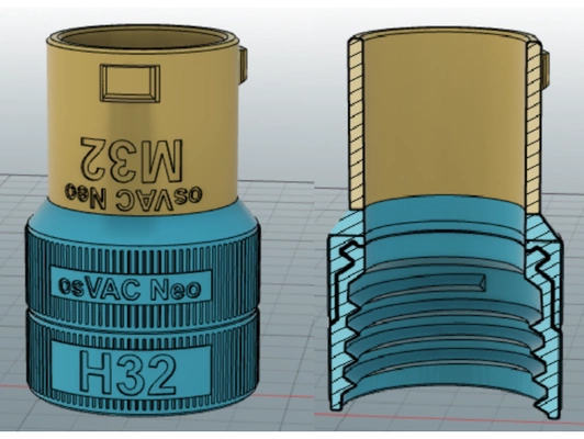 osvac néo m32h32 withslipring + étape fusion 360 by tokeniseur réalisé 3d print model - Mito3D