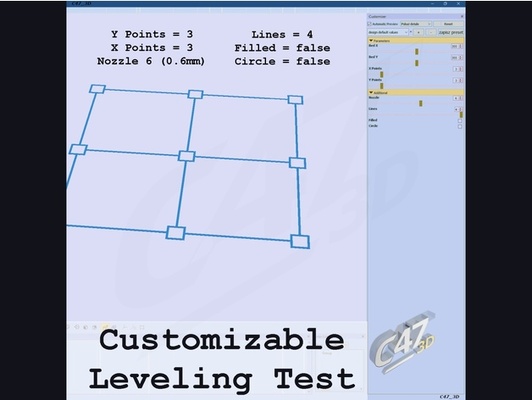 anpassbar nivellierung prüfung by c47 3d 3dprinter abl netz anycubic bett angepasst design ender3 jgaurora niveau makerbot makergear handbuch mbl gittergewebe openscad parametrisch prusa skript einfach tevo ultimaker zortrax 3d print model - Mito3D