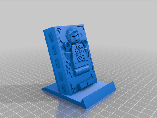 lego han solo karbonit stand by keks0703 telefon 3d print model - Mito3D