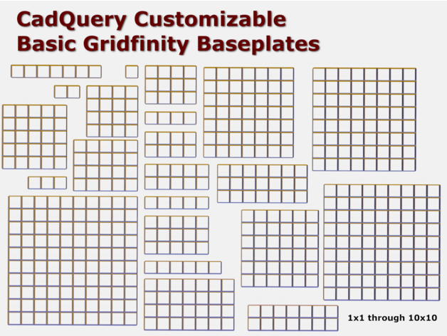 base grillefinity plaques cadquerie personnalisable by jdegenstein alexandre chappel code codecad openscad organisateur python scad voidstar videstarlabs zackfreedman 3D print model - Mito3D