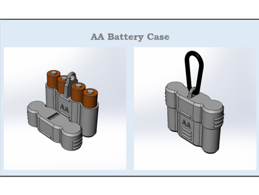 carabiner aa battery case by ziggyzig holder backpacking camping hiking secure 3d print model - Mito3D