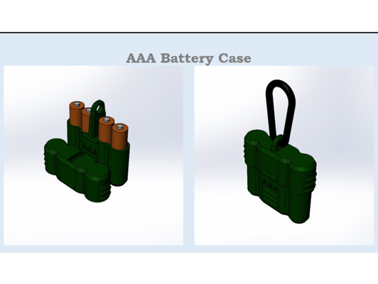 moschettone aaa batteria astuccio guaina by ziggyzig scatola titolare supporto backpacking copertina campeggio escursionismo 3d print model - Mito3D