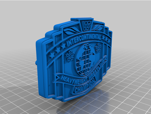 wwf intercontinentale cintura fibbia by 0cordo wwe 3d print model - Mito3D