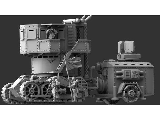 command-staff steam tank veles by karskin gaslands imperial guard necromunda steampunk vostroya vostroyan w40k warhammer warhammer40k 40000 40k 3d print model - Mito3D